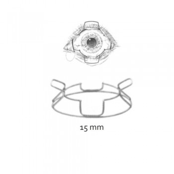 McNeill-Goldman Scleral Fixation Ring & Blepharostat Small, I.D Stainless Steel, Blade Size 15 mm